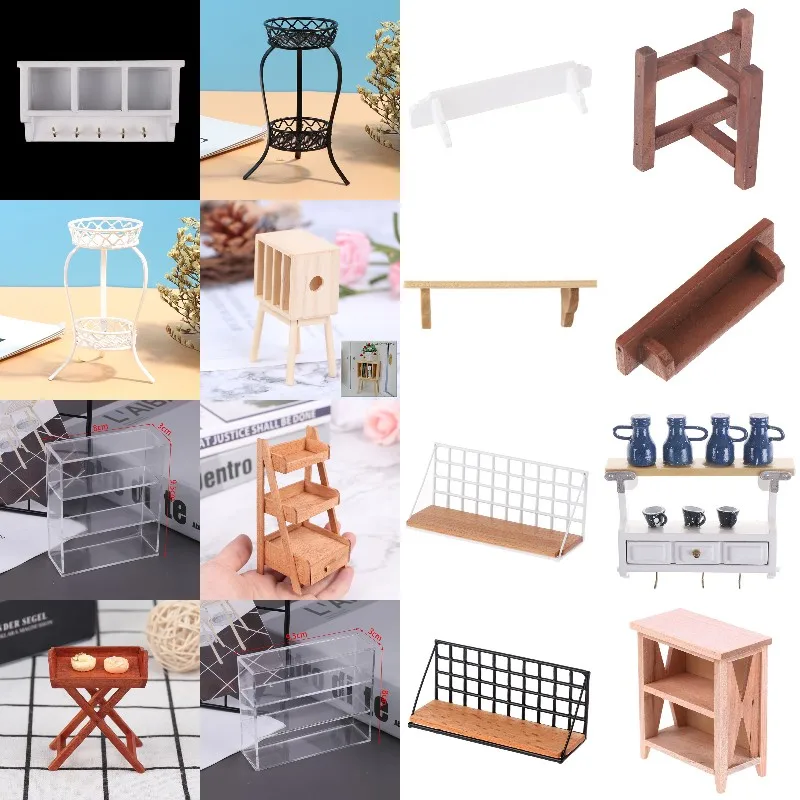 

Hot Sale Cabinet Model Chest Cupboard Shelf White Cabinet Kitchen Dining Display Display Doll House Kitchen Dollhouse Accessory