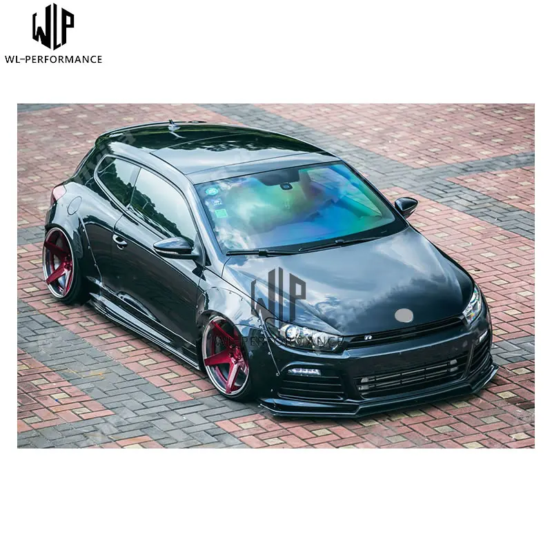 Scirocco R разветвитель из углеродного волокна для переднего бампера, спойлер для кузова автомобиля, комплект для Volkswagen Scirocco R 09-15, для стайлинга автомобилей