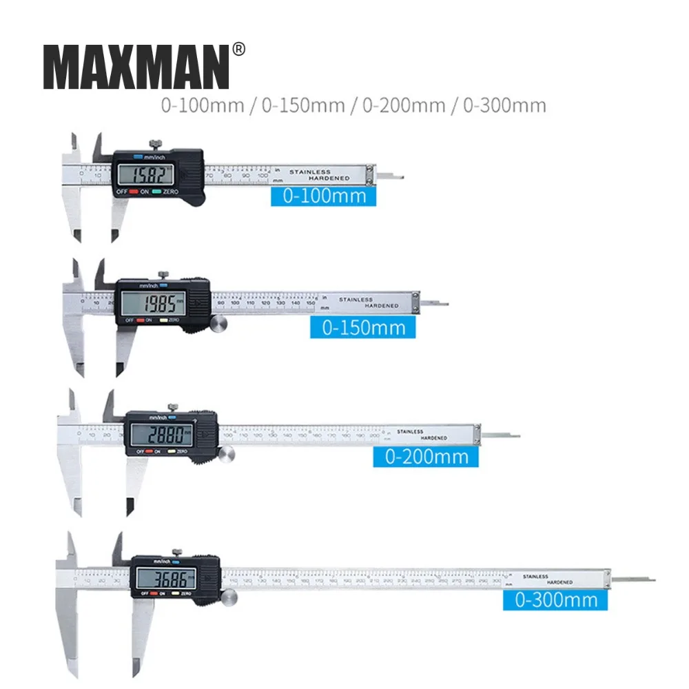 MAXMAN цифровой суппорт из нержавеющей стали электронный цифровой суппорт 6 дюймов 0-150 мм металлический микрометр измерительный штангенциркуль
