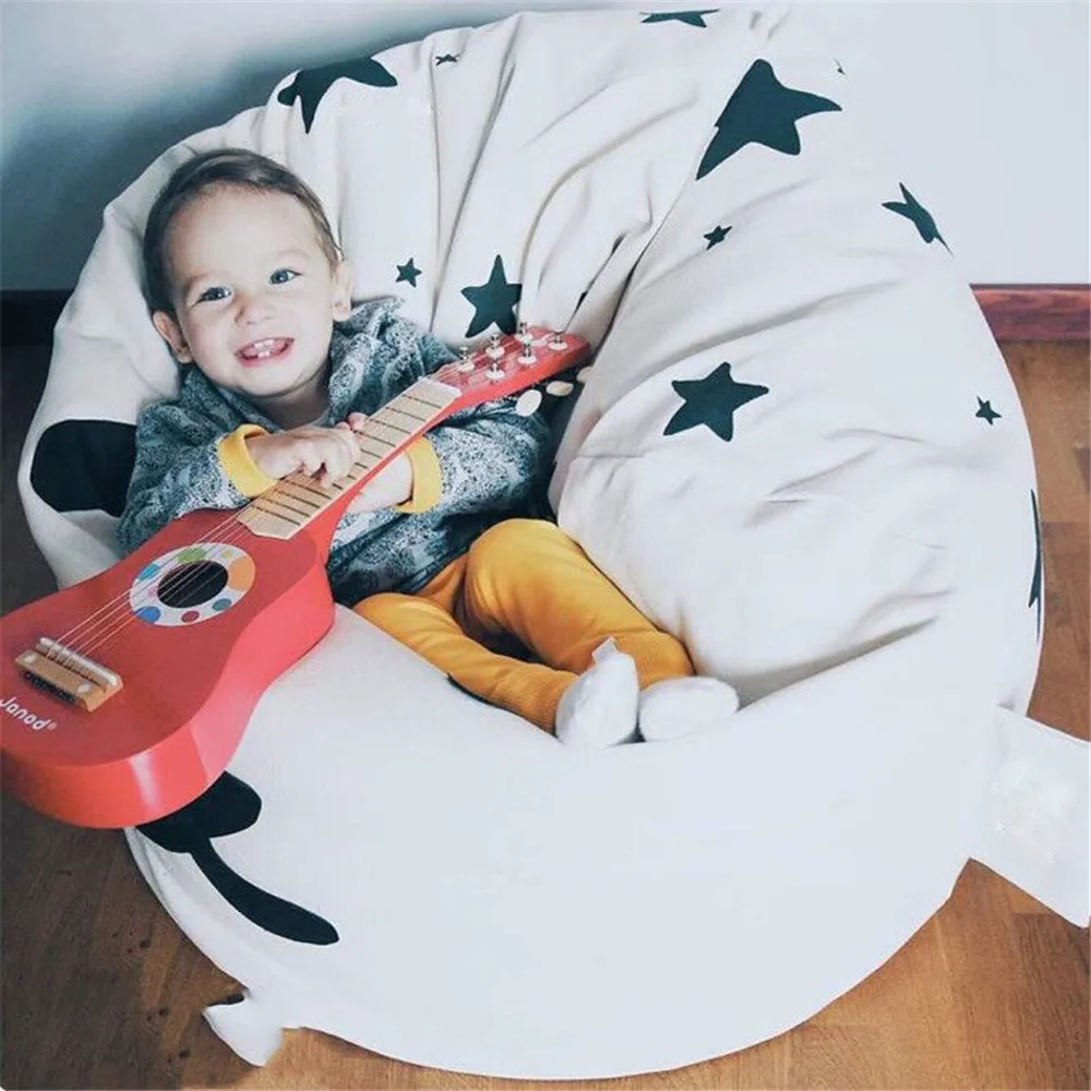 Моющийся панда шаблон диван Beanbag лежак диван для детей Дети домашнее украшение с ручкой вниз Заполненный стул 60x60x60 см
