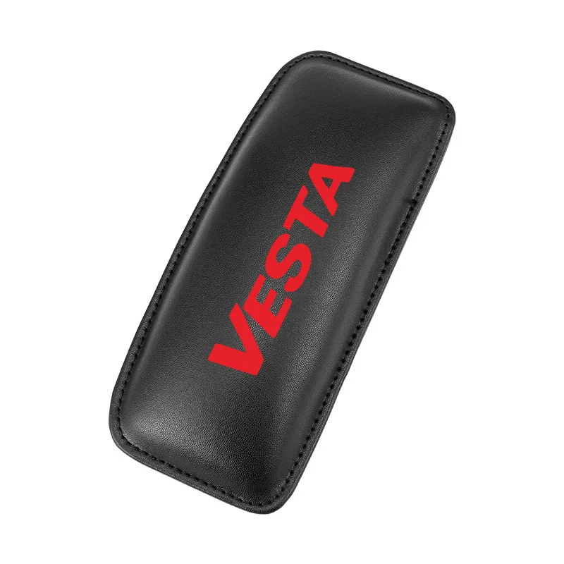 BLACK red 1pcs Автомобильная подушка Интерьерная подушка автомобильный наколенник для Лада Веста автомобильное сиденье Мягкая Подушка кожа поддержка бедра аксессуары - Название цвета: BLACK red 1pcs