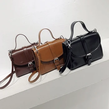 

New Retro Mini Messenger Bag PU Leather Bag Ladies Fashion Shoulder Bag Luxury Handbag Wallet