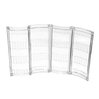 

Transparent Foldable Earrings Acrylic Storage Box Jewelry Plastic Display Stand