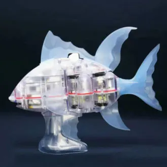 Hi-tech Bionic пульт дистанционного управления Механическая рыба долгое время плавание светится в темноте мульти-шарнир подвижная игрушка для украшения аквариума - Цвет: Blue
