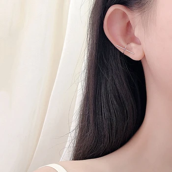 

LISM 925 Sterling Silver Clip Nn Earrings No Pierced Non Piercing Ear Clips Women Ear Cuff Personality Jewelry