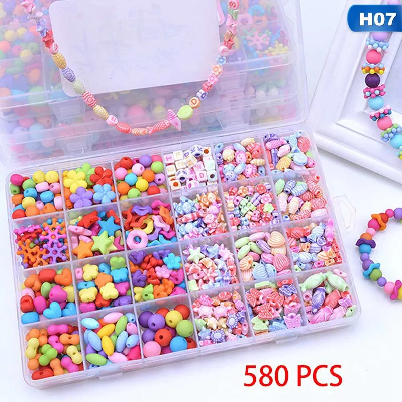Handmade DIY Beaded Toy 24 Grid Girl Jewelry Making Toys Children Gift Creative Children's Toys - Цвет: 7