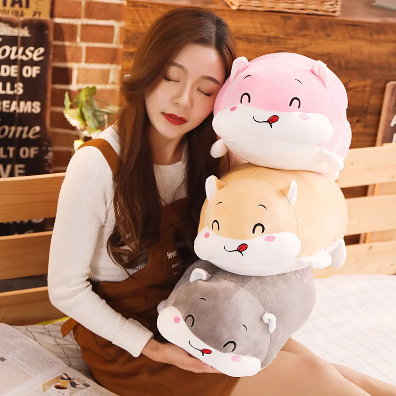 Чучело хомяка куклы длинные Животные подушка для подушек для Plushie игрушка розовый/серый/коричневый детский спальный компаньон для детей подарок 40/55 см