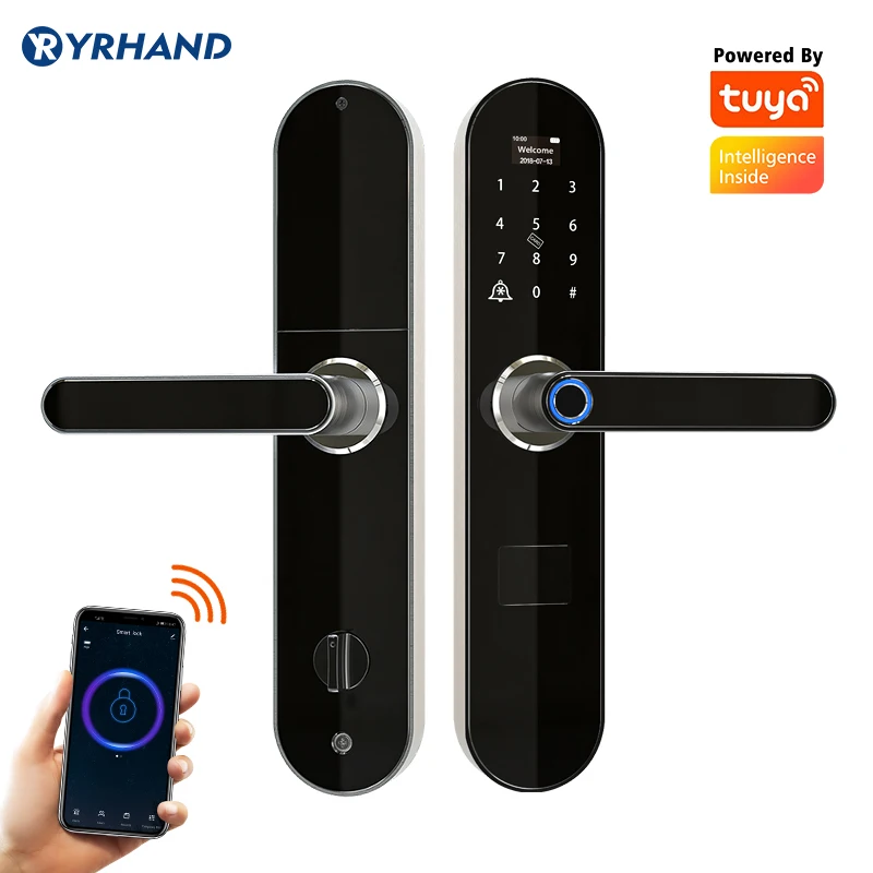 Tuya smart door locks fingerprint Waterproof App Keyless usb
