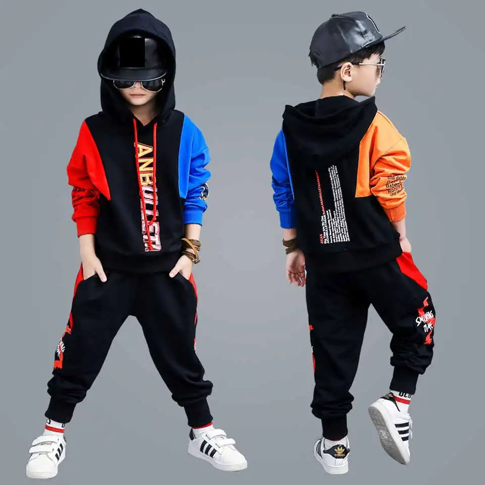 New High Quality Boys Wear Street Hip Hop Suit Autumn Children's Long-sleeved Sweater Large Children's Street Dance Costume