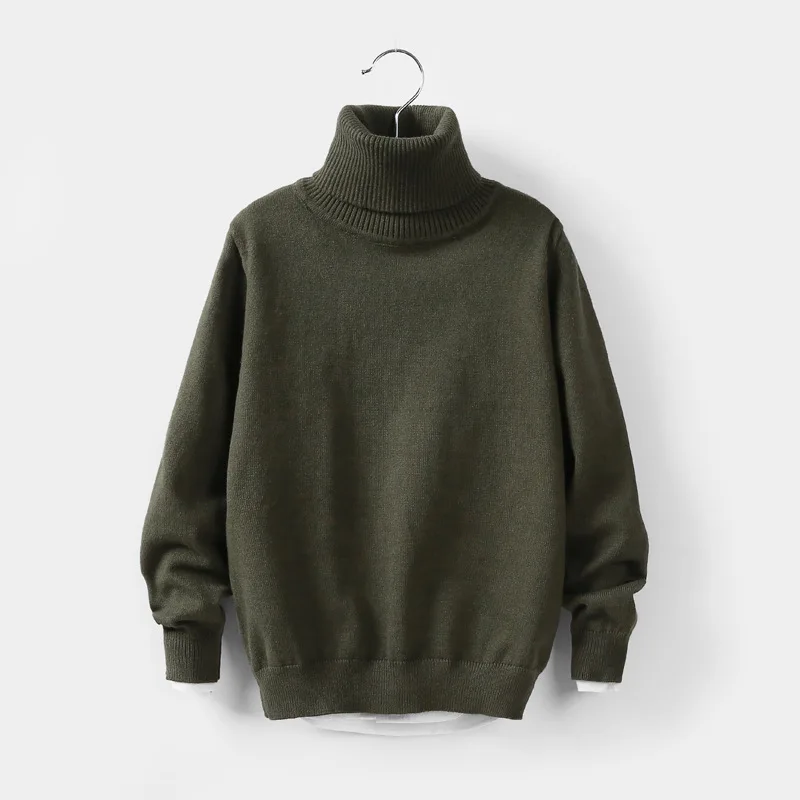 2-12T Toddler Kid Boy Girl Clothes Autumn Winter Warm Pullover Top long sleeve turtleneck Knitted Sweater Casual Plain Knitwear