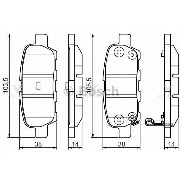 0986495089 bosch дисковые колодки задние