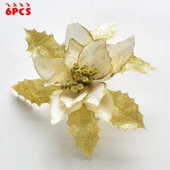 

Large Christmas Tree Decorations Poinsettia Glitter White On Christmas Tree