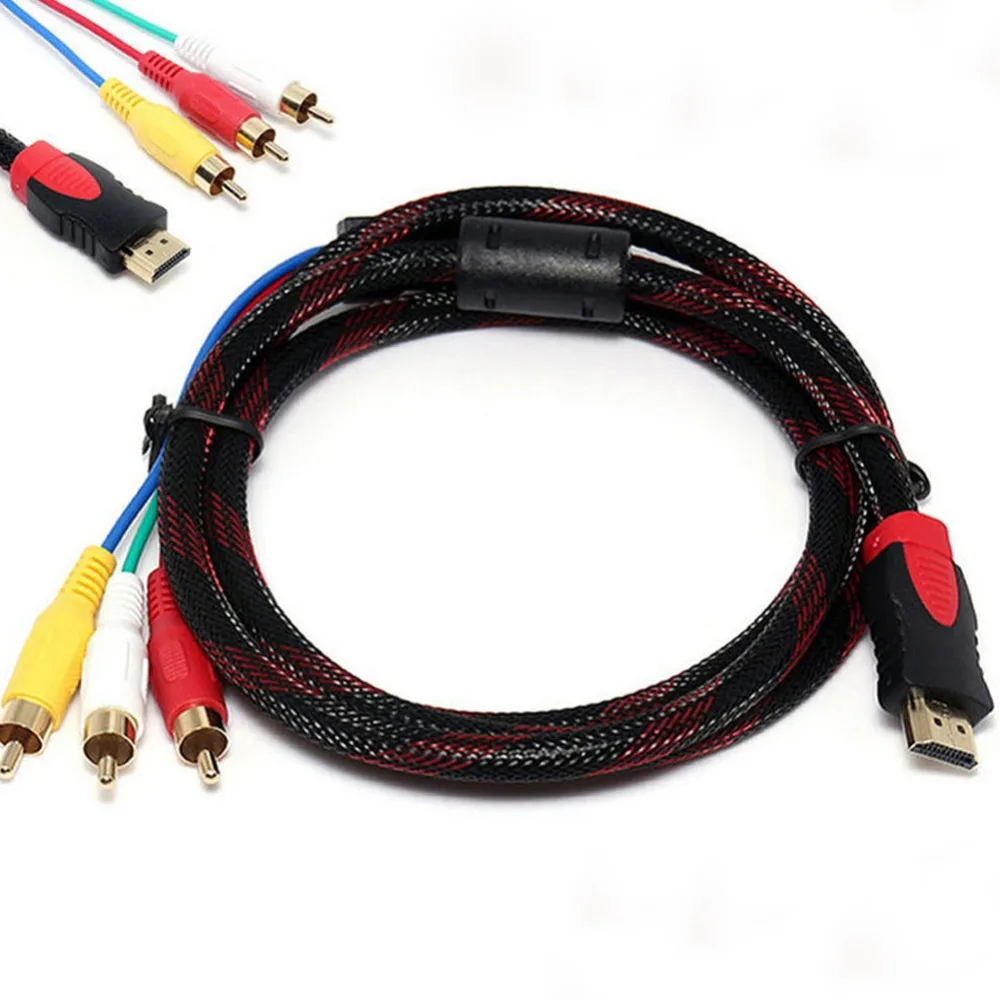 5-футовый HDMI-совместимый с 3-RCA Видео Аудио AV компонентный конвертер адаптер