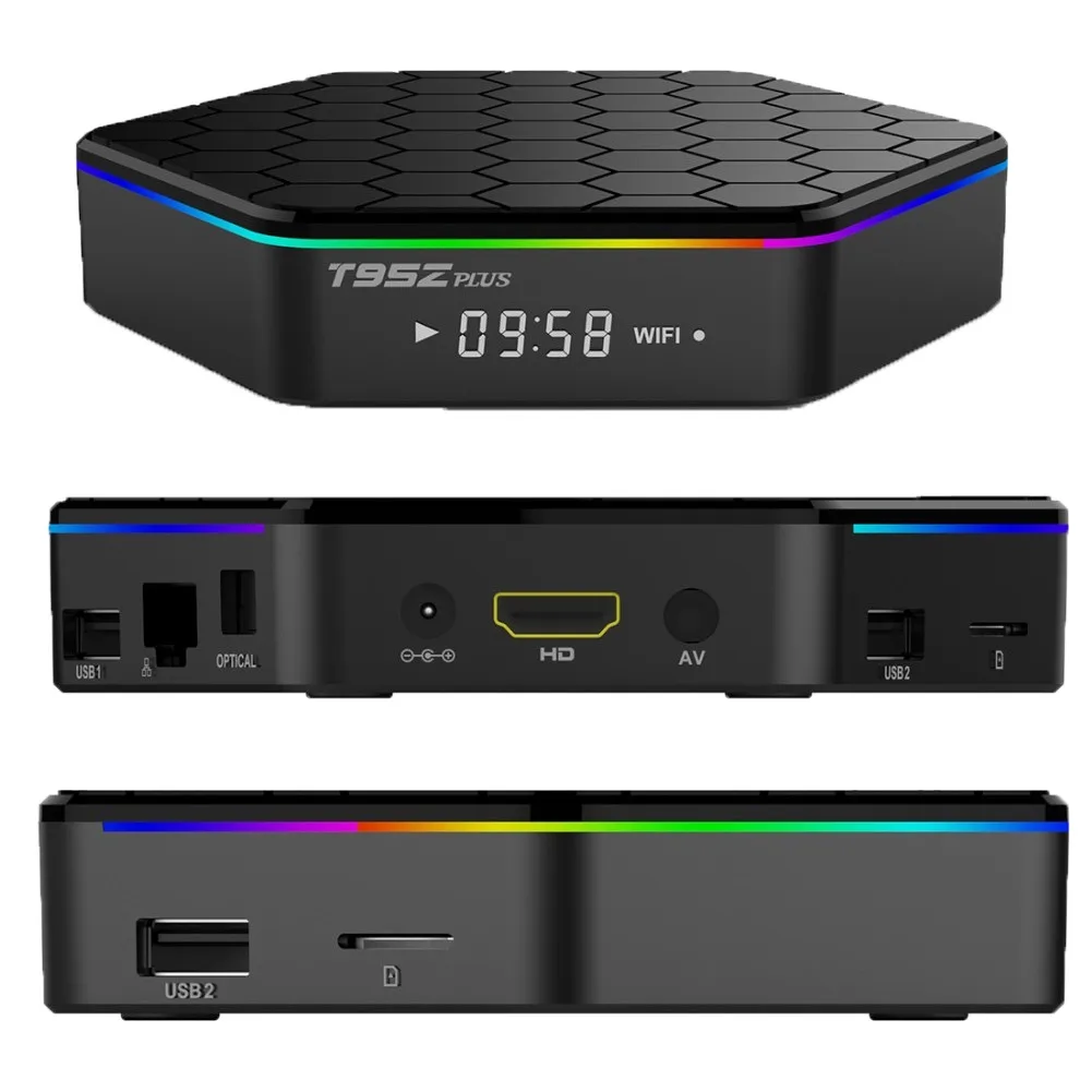 ТВ приставка T95Z Plus Android tv BOX 7,1 OS 3 ГБ 32 ГБ Поддержка USB 3,0 BT 4,1 2,4G 5G двухдиапазонный WiFi 3D 4K Full HD H.265 100M Ethernet