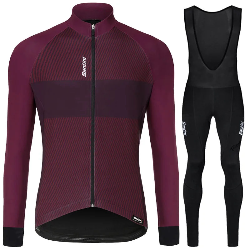 Ropa ciclismo hombre invierno зима RUNCHITA Велоспорт Джерси с длинным рукавом комплект теплого флиса сохраняет тепло дышащий ciclismo