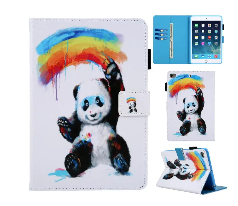 6 Lovely Kids Cartoon Leather Tablet Case For Ipad Mini 1 2 3 4 7.9" Universal Flip Wallet clip Silicone Back Cover Stand+Pen - Color: 6