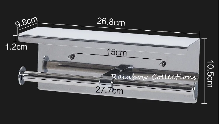 Stainless Steel 304 Bathroom Paper Holder Toilet Paper Holder Tissue Boxes with Shelf Bathroom Mobile Towel Rack