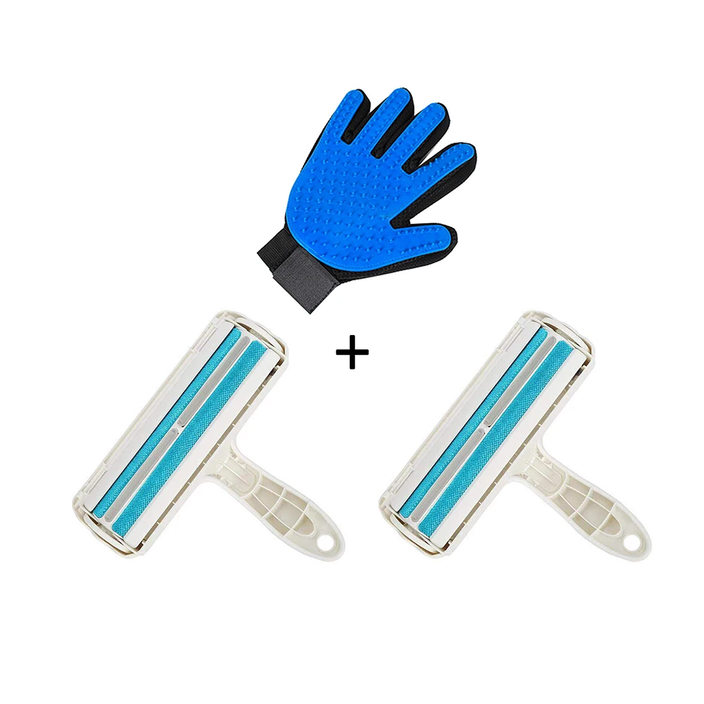 Blue 3 Right Щетка для удаления шерсти домашних животных, кошачья собака, меховая Основа щетки, двойное устройство для удаления пыли, магические очистители щеток, набор инструментов для чистки ткани - Цвет: Blue 3 Right