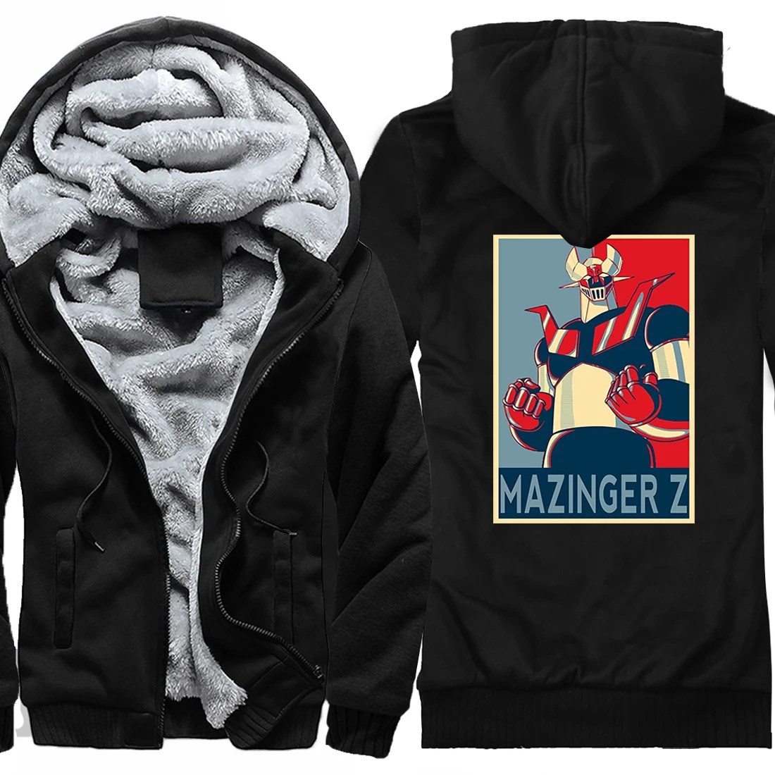 

Mazinger Z Print Mens Thicken Jackets 2020 New Arrival Winter Sweatshirts Harajuku Keep Warm Tracksuits Retro Sudadera Hombre