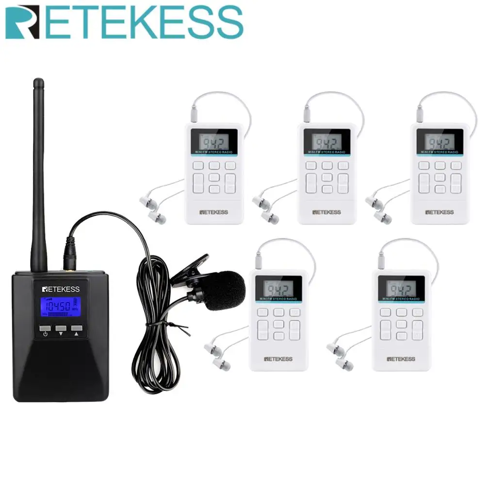 Retekess TR506 FM Transmitter + 5pcs TR612 FM