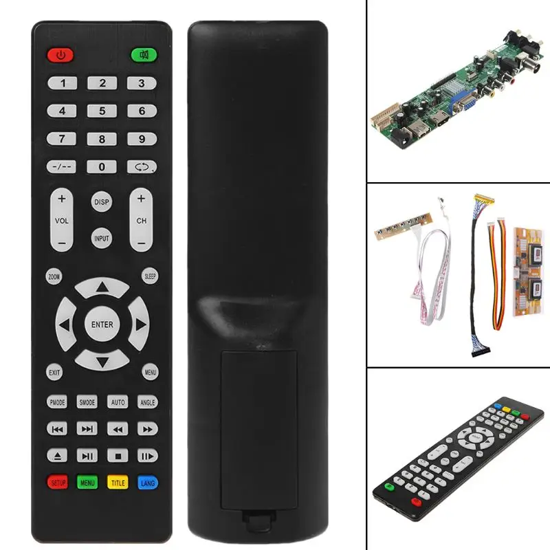 V56 V59 ЖК ТВ драйвер платы DVB-T2+ 7 ключ переключатель+ ИК+ 4 лампы Инвертор+ LVDS комплект 3663 D08A