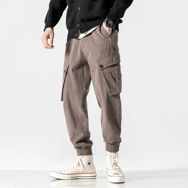 

City Where the Product Winter Retro Retro Loose-Fit Bib Overall Multi-pockets Popular Brand Ankle Banded Pants Casual Pants