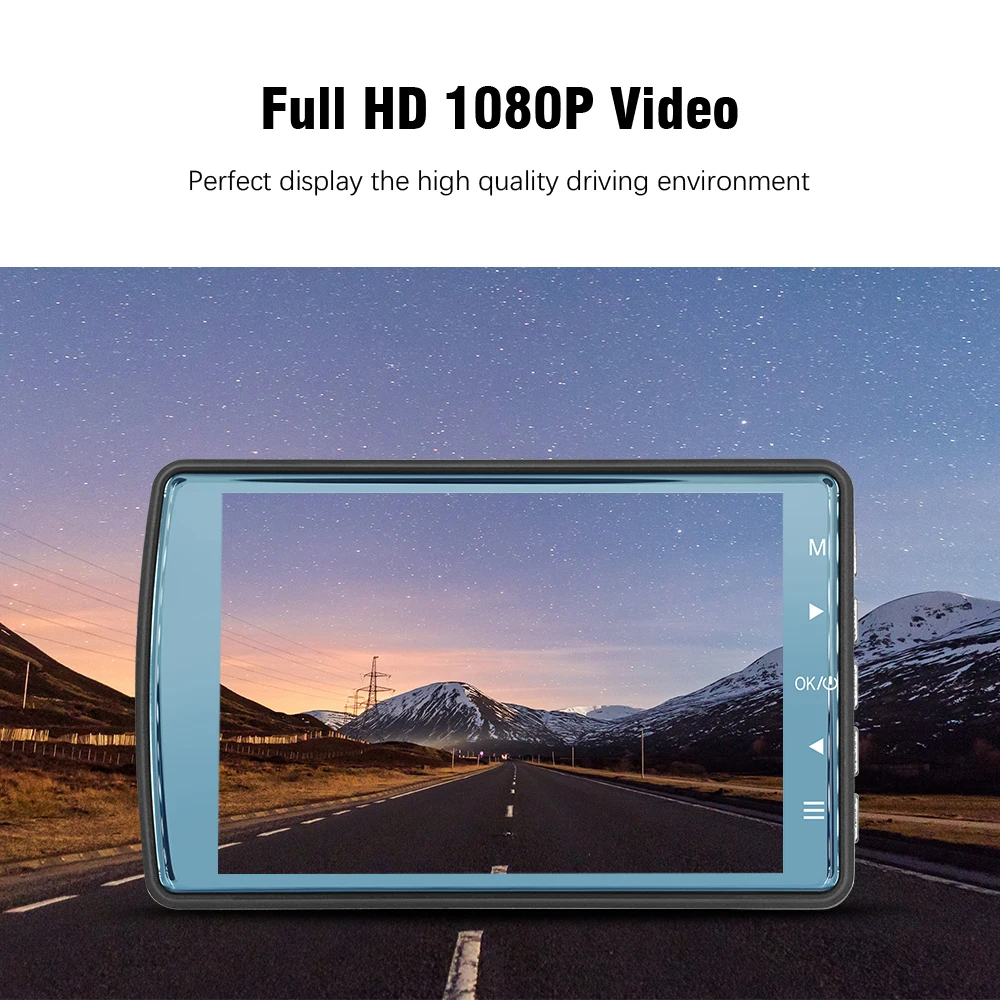 Автомобильный видеорегистратор Fulll HD 3," 1080 P Автомобильная камера заднего вида с двойным объективом рекордер камера заднего вида видеомагнитофон DVRs