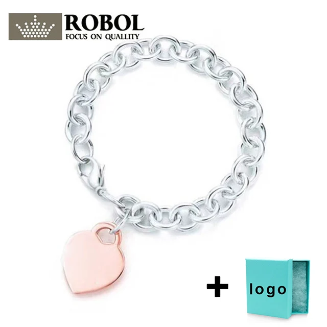 SL TFB TIFF Rllen Original 925 Sterling Silver Love Popular Engraved Key Bracelet, Suitable for Women's Party Free Delivery
