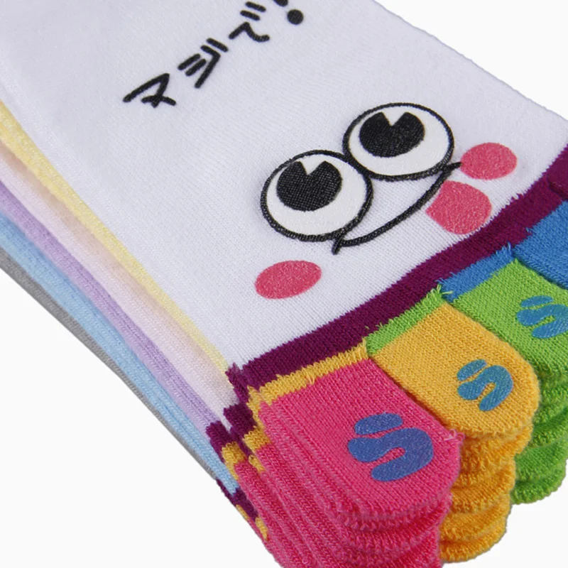 New Hot-Sell Women's Five Toe Socks 3Pairs/Lot Cartoon Skid Resistance 5 Finger Socks Lady And Women Colorful Finger Cotton Sock ankle socks women