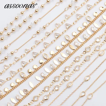 

assoonas C115,jewelry accessories,zircon chain,18k gold plated,0.3 microns,handmade,jewelry making,diy bracelet necklace,1m/lot