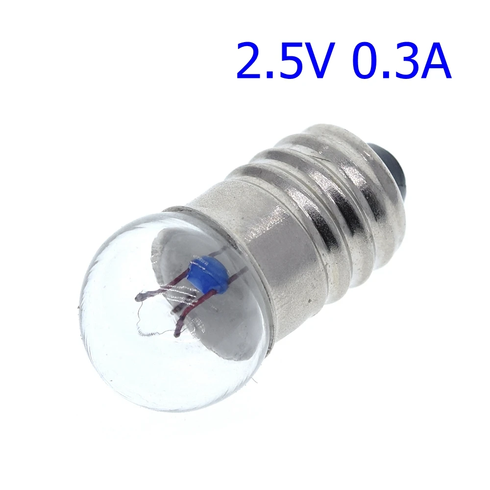 2.5V 0.3A 10 шт студенческие электрические экспериментальные физики класс используется 0.3A 1,5 V 2,5 V 3,8 V 6V маленькие лампы накаливания - Цвет: 2.5V 0.3A