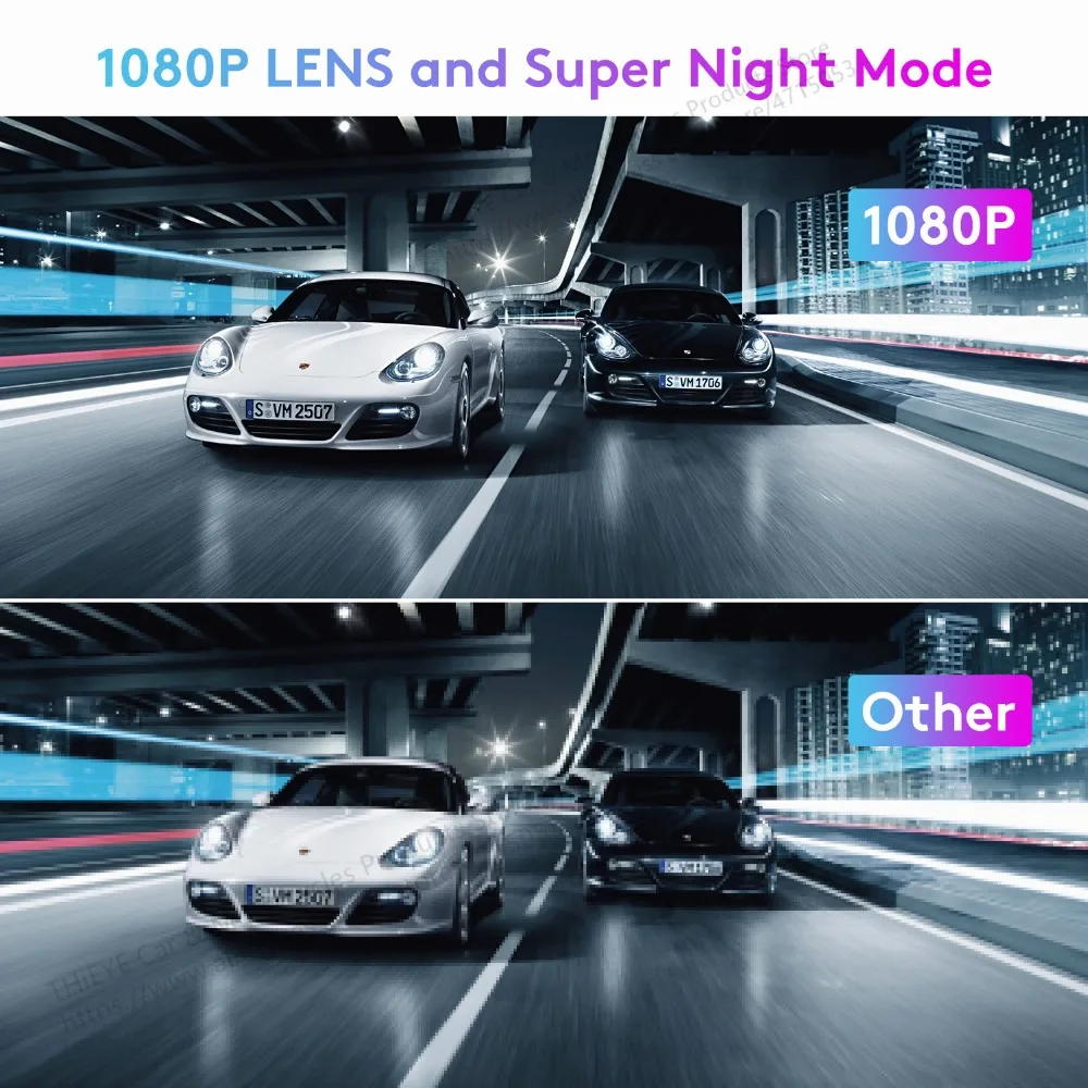 ThiEYE CarView 2 Автомобильный видеорегистратор камера 10 дюймов Full HD 1080P зеркало заднего вида видео регистратор с 720P двойной объектив регистрационная видеокамера