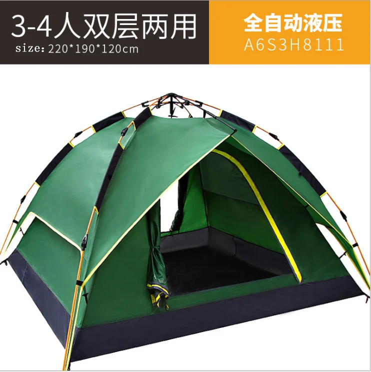 A6S3H8111 green Открытый кемпинговый тент 1-4 человек туристический 4 сезона семейный туристический пляжный кемпинговый тент легко открытый садовый тент от солнца - Цвет: A6S3H8111 green