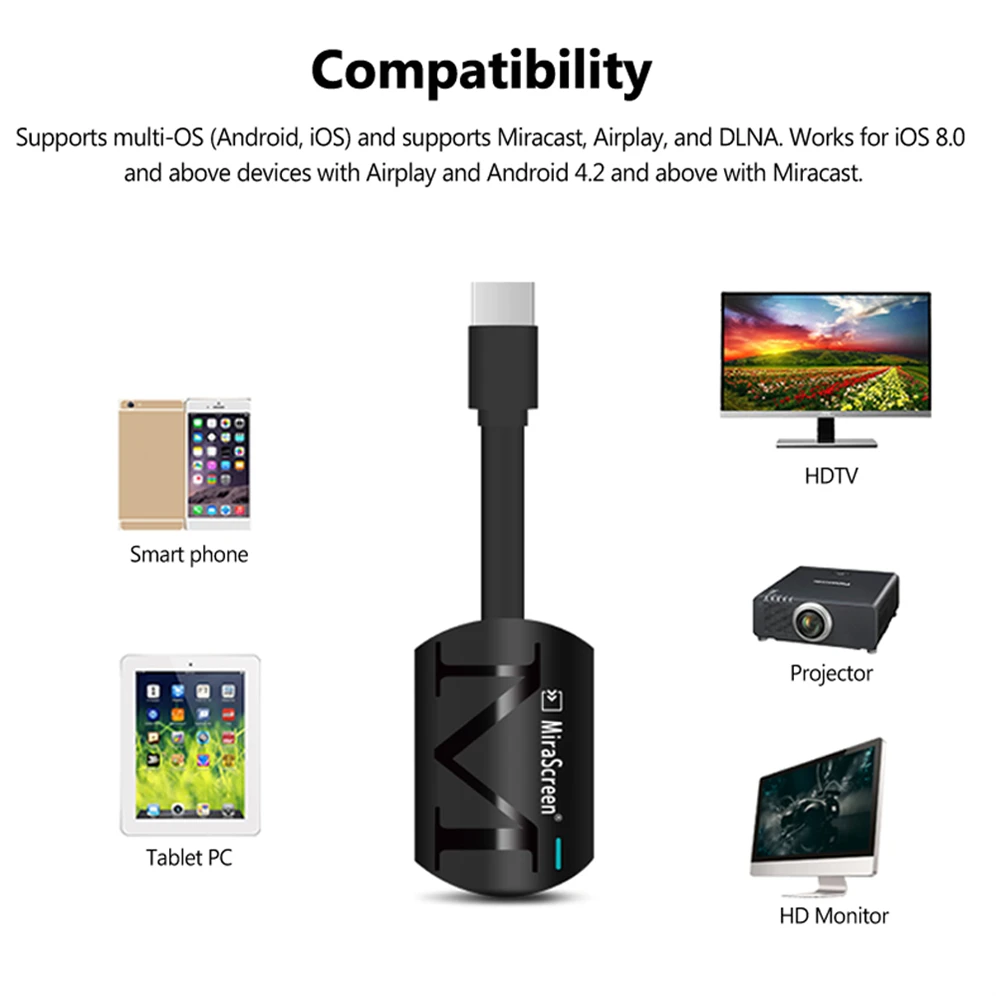 receptor 1080p hd tv vara miracast airplay