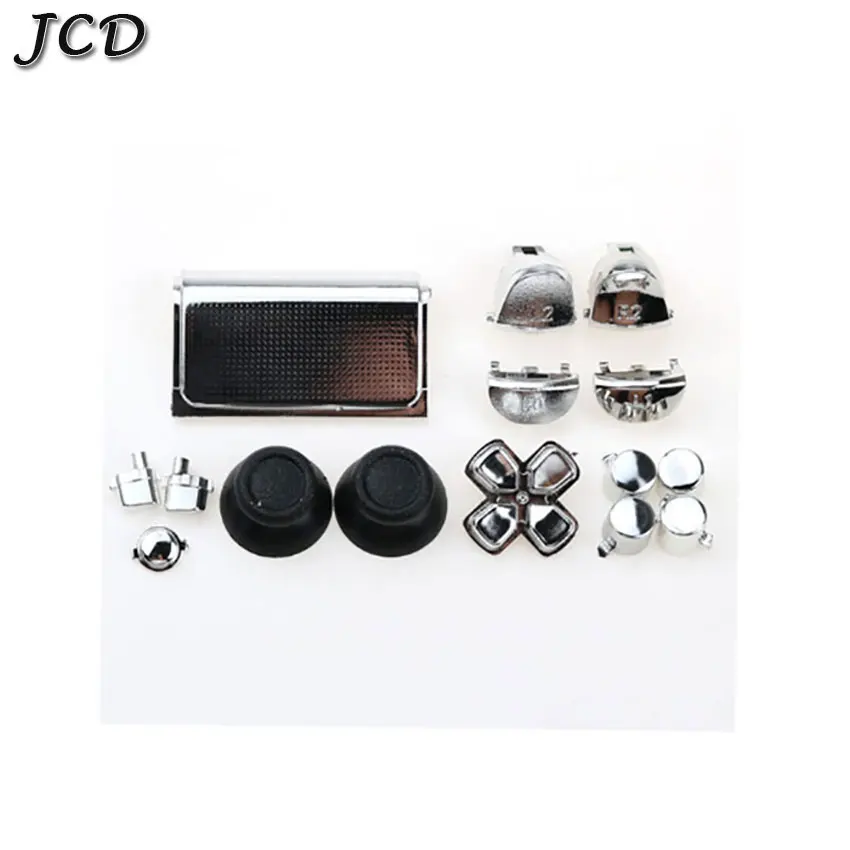 JCD хромированные кнопки комплект L1 R1 L2 R2 Thumbstick cap Замена для sony PS4 Pro Slim контроллер 4,0 JDS 040 JDM-040 набор кнопок