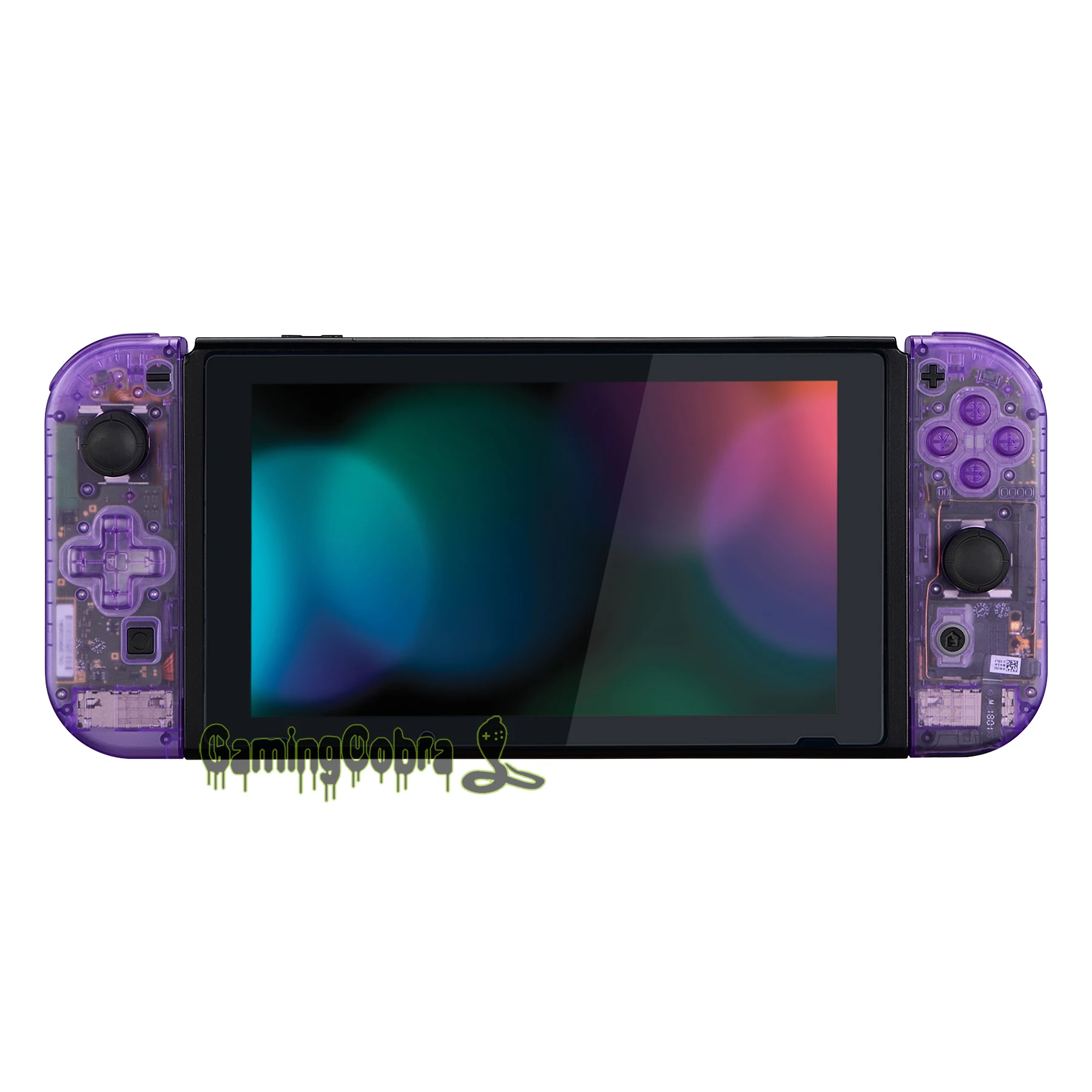 Прозрачный атомный фиолетовый корпус контроллера(версия D-Pad) с полным набором кнопок DIY Замена оболочки для nintendo Switch Joy-Con