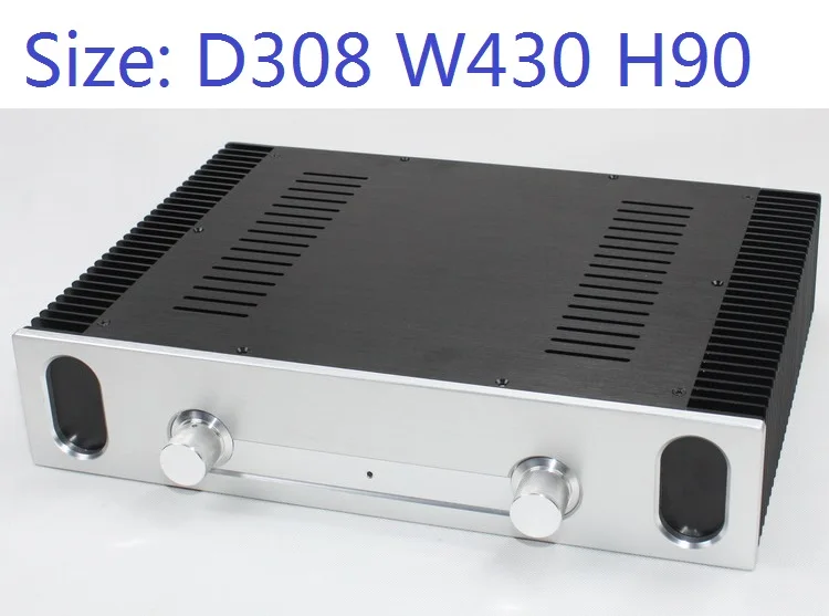 

D308 W430 H90 DIY двойной корпус управления декодер DAC усилитель корпус алюминиевый корпус источник питания аудио музыкальная шкатулка заднего класса