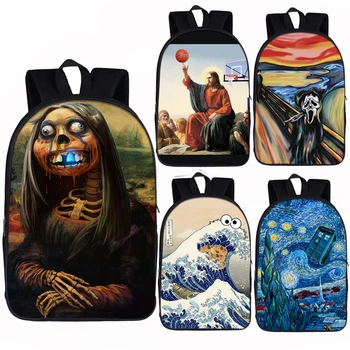 

funny Spoof Painting Backpack Women Men Daypack Teenager Boys Girl School Bags Student Backpack Book Bag Children Book Bag
