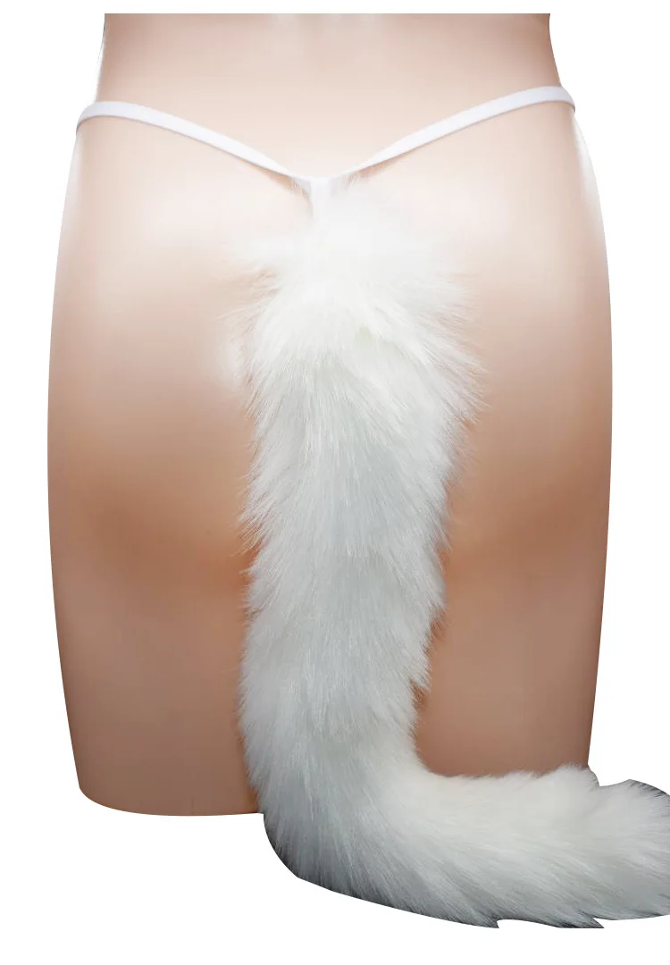 40 см лисий хвост вилка с стринги гей Фетиш пары анальные игрушки Анальная пробка