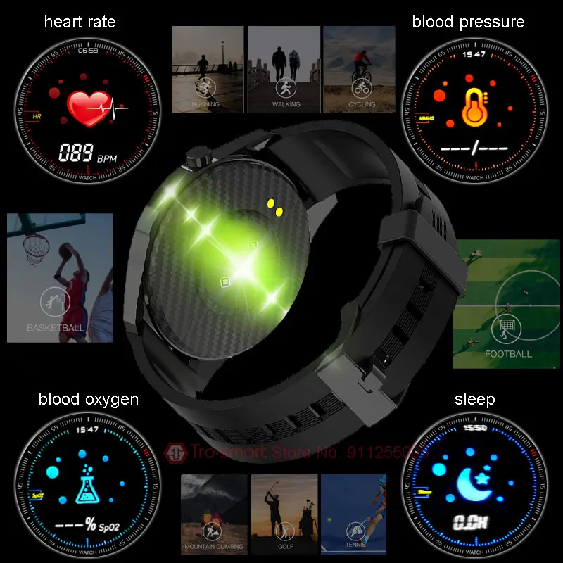 New Sport Smart Watch Men Male Smartwatch Electronics Smart Clock For Android IOS Fitness Tracker Full Touch Round Smart-watch