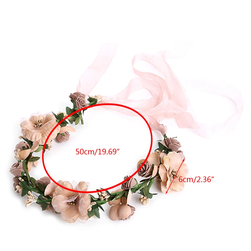 Fashion Women Wedding Flower Hair Garland Crown Headband Floral Wreath Hairband