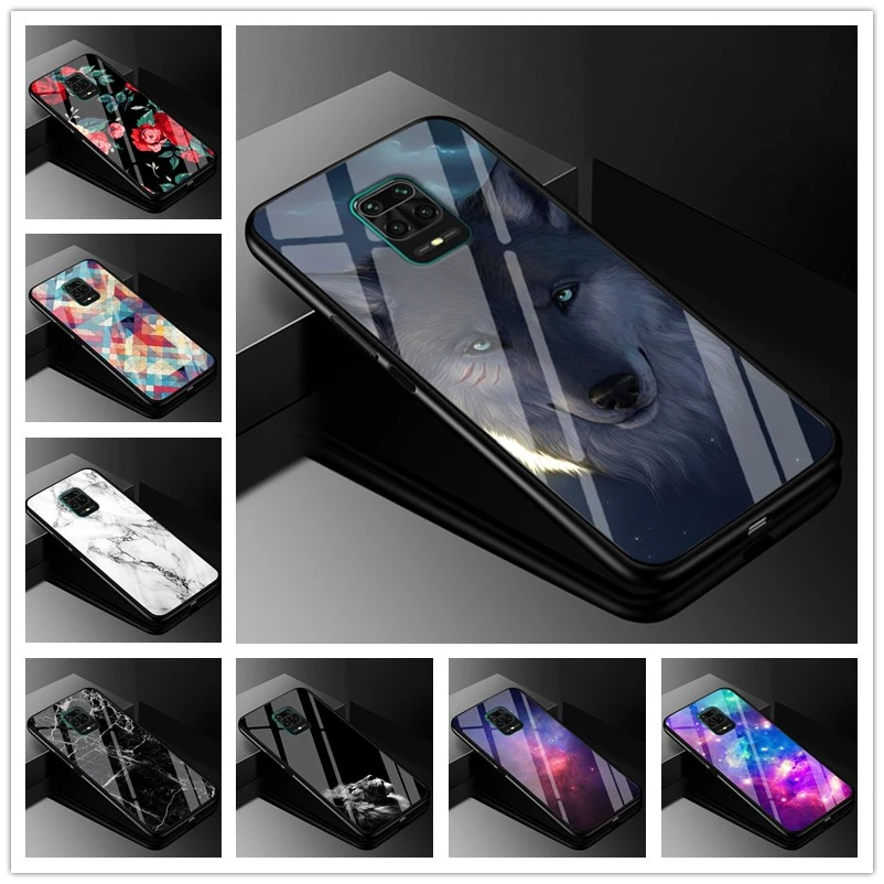 Чехол для Xiaomi зеркальный жесткий стеклянный чехол телефона Redmi Note 9 Pro Max бампер из