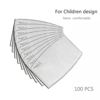

100pcs/Lot PM2.5 Activated Carbon Filter Paper for children design Mouth Face Mask Health Care