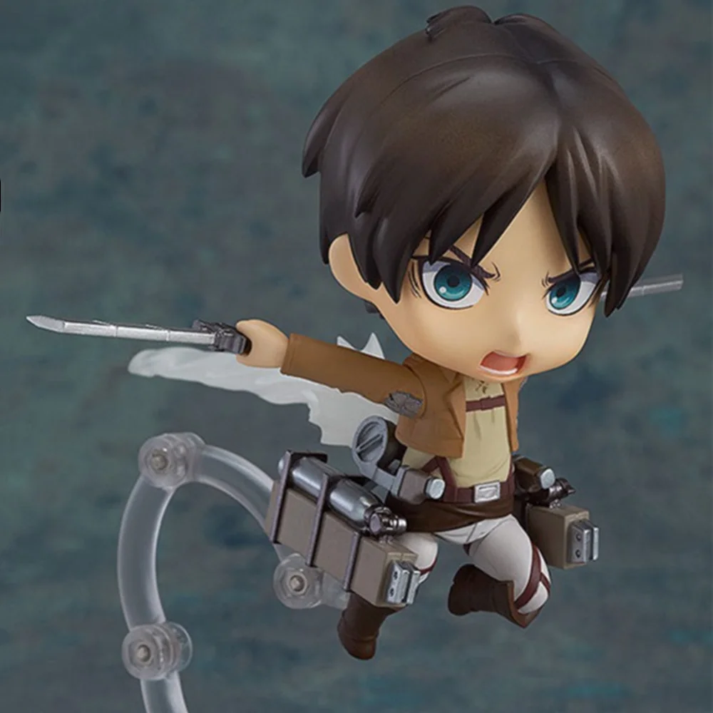 Hot Products! Attack on Titan Anime Figures Eren Jaeger #375 PVC Cute Toys Action Figurine Model Collectible Levi Eren Collection 10cm Figma