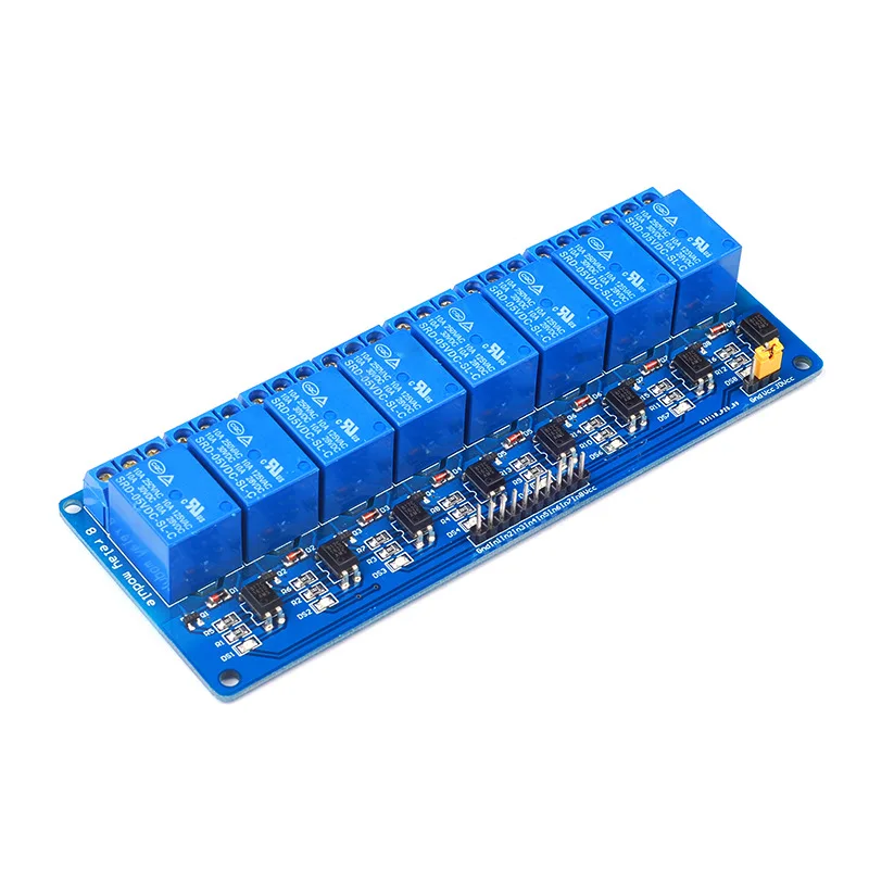 

8-way Relay Module Optocoupler Isolation 5 V Blue Plate
