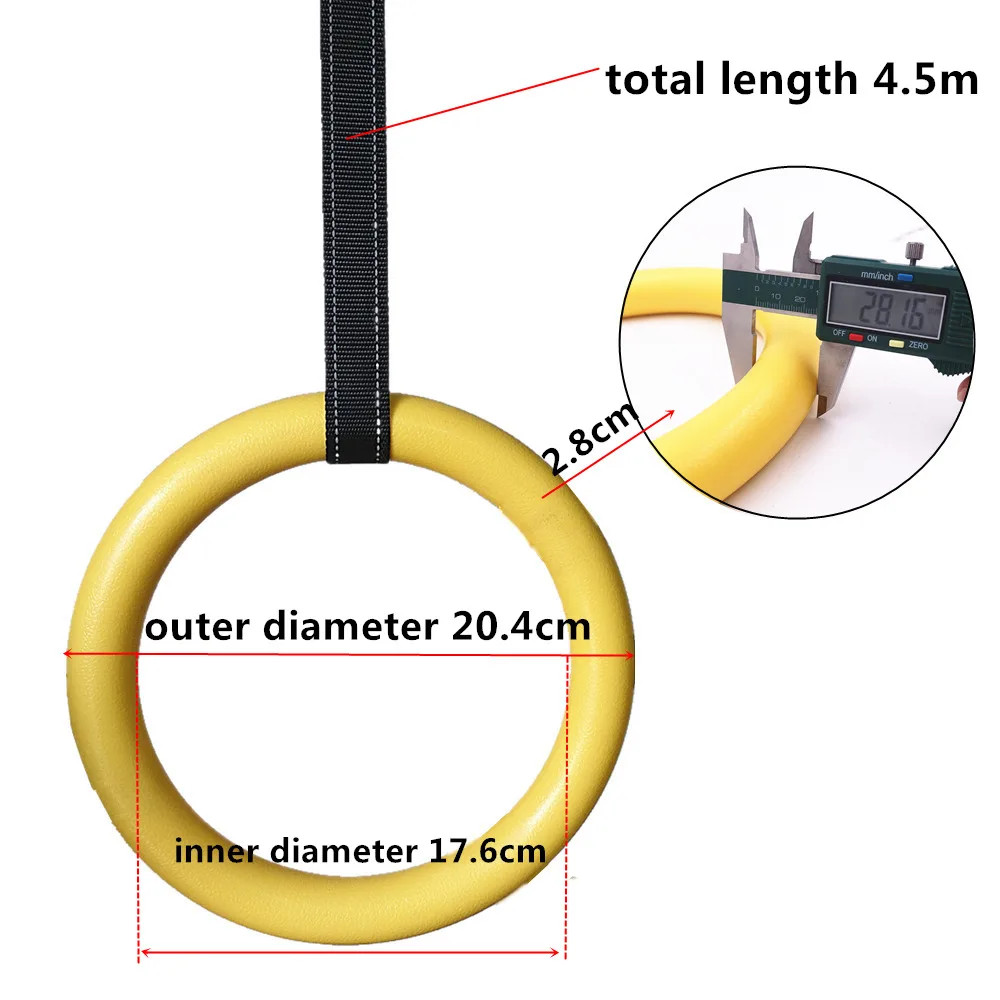 Professional Gymnastic Ring Pull up Gym Ring With Adjustable Strap Workout For Home Gym Crossfit Body Strength Muscle Training
