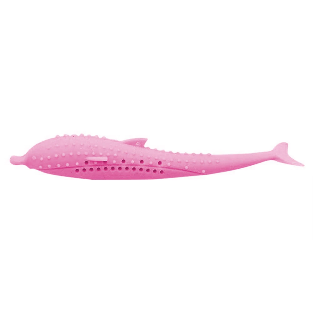 Pink Игрушка для домашних животных в форме рыбы молярная палочка игрушка для кошек С Кошачьей Мятой Экологичная силиконовая жевательная игрушка кошки чистка зубов рот игрушечная зубная щетка - Цвет: Pink