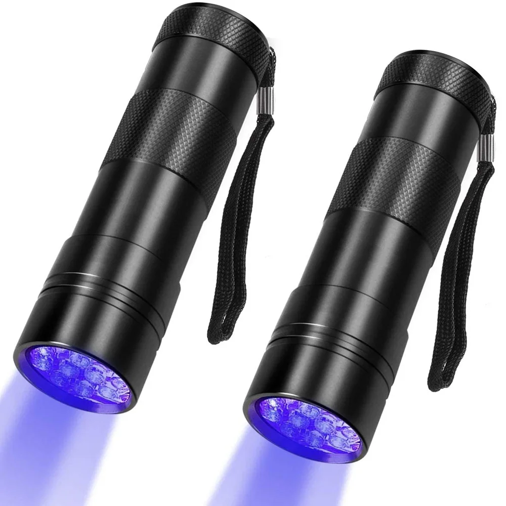 UV Flashlight Portable Flashlight 12 Led 395nm Mini Light Lamp Torch Detector for Pets Urine Stains