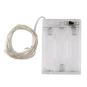 

10M 100 LED 3AA Battery Silver Wire String Light Fairy Lamp Decorative Light With 8 Function Remote Control And Battery Box