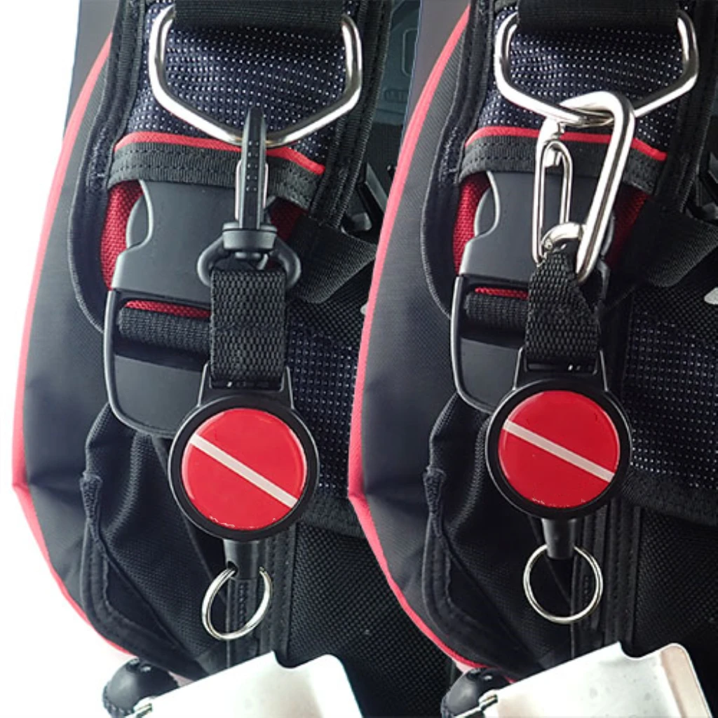 Durable Dive Mesh Duffel Bag Snorkeling Retractor Lanyard Holder Hook Carabiner for Diving Water Sports